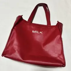 MILK 赤 トートバッグ マイトート　合成皮革　ミルク　レッド