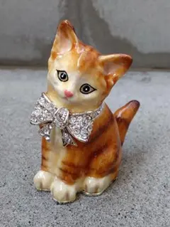 ヴィンテージ品　ピアース　Piearth　猫　小物入れ　インテリア小物
