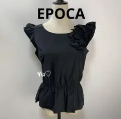 EPOCA ぺプラムフリルカットソーブラウスハリ感のあるトップスシャツ　エポカ