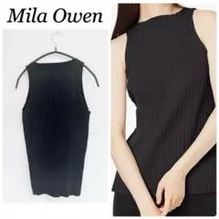 【美品】Mila Owenミラオーウェン　リブニットノースリーブ　ブラック　S0