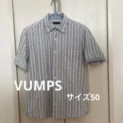 美品　VUMPS ヴァンプス　半袖シャツ 綿100% サイズ50 ストライプ