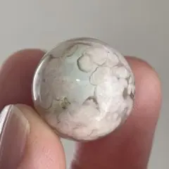 グリーン桜瑪瑙　ミニスフィア　天然石　置物