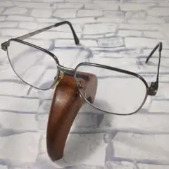 ノーブランド　メンズ　シルバー　バリ型　度入（強）メガネ