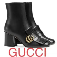 1回着用済み❗️GUCCI GG マーモント レザー アンクルブーツ 36+