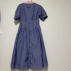 ［美品］ストライプ シャツワンピース