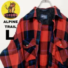 90sUSA古着 ALPINETRAIL ネルシャツL レッド ブラックチェック
