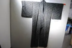 [1029]着物　和装　かすり　紬　絣　普段用　しつけ糸付き　一目落とし　紺色