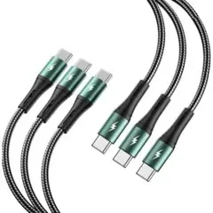 USB Type-C 100W編組ケーブル3本セット　iPhone iPad