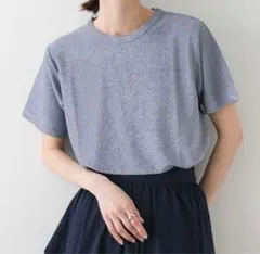 ラメ入り半袖Tシャツ　ブルー