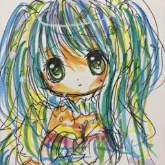 新作。手描きイラスト。女の子