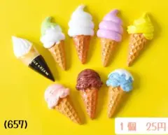 (657)アイスクリーム　ソフトクリーム　ストロベリー　チョコ　デコパーツ