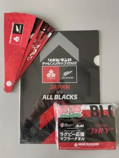 ラグビー日本代表vsオールブラックス ファイル タオル 紙扇子のセット