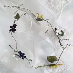 22 布花 ミモザ ガーランド ハンドメイド