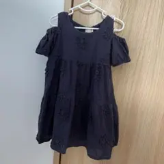 petit main オフショルダー刺繍ドレス 80