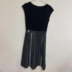 closet story　ロングワンピース　ノースリーブ　ドット　ストライプ