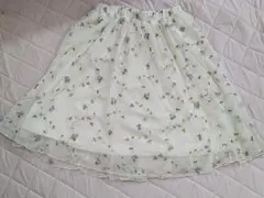 花柄刺繍 シフォン スカート