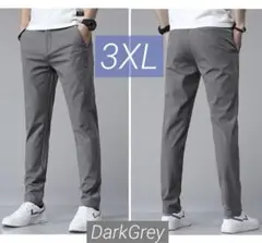 通気 ストレート パンツ 3XL ダークグレー 快適 ワーク ズボン ゴルフ