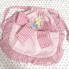 レトロ風　ファンシー　巾着袋　ハンドメイド　ラブリー
