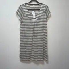 グレイマジック　ボーダー　半袖　ワンピース ラメ　シンプル　M 新品