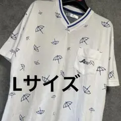 中古　美品　アーノルドパーマー　傘マーク総柄Vネックカットソー「Lサイズ」
