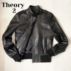 Theory セオリー 羊革 ラムレザー ライダース ジャケット 黒 2