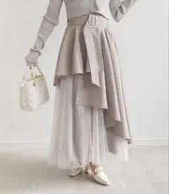 ♡RANDA♡チュールドッキングフレアスカート