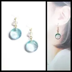 No.1418-E　グラデーション☆ツートンピアス・イヤリング