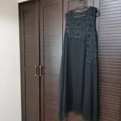 ブラックシフォンレースドレス