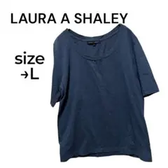 LAURA ASHLEY ネイビー 半袖 L