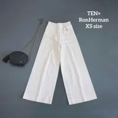 ■新品タグ付　TEN× RonHerman コラボ　ホワイトデニム　バギーXS