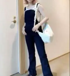 ネイビー デニム サロペット Mサイズ