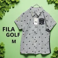 《未使用》FILA GOLF フィラ ゴルフ ストライプ シャツ 半袖 M