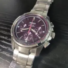 SEIKO WIRED ソーラー クロノグラフ 腕時計 パープル