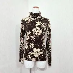 Bond of Nature　フラワー柄タートルネックカットソー　日本製（M）