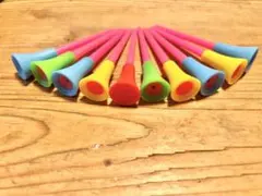 お値下げマルチカラーロングゴルフティー ピンク系10本