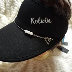 Kolwin 黒 バイザー パール付き 新品未使用　フリーサイズ