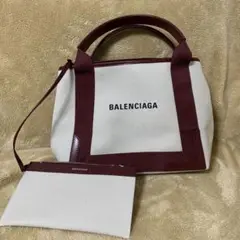 美品 BALENCIAGA カバス S バレンシアガ ネイビーカバス