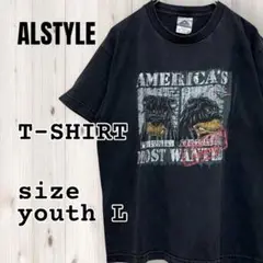 ALSTYLE 半袖Tシャツ ドッグ ダークグレー USA企画 youthL
