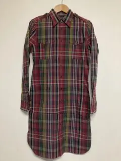 ラルフローレンRalph Lauren チェック柄 ロングシャツワンピース