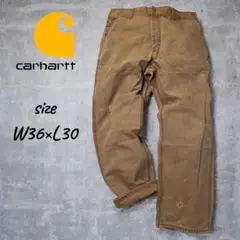 カーハート ダック地 ペインターパンツ W36×L30 ブラウン