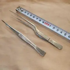医療用　ステンレスピンセット　精密作業　レトロ