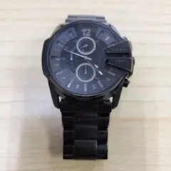 DIESEL ブラック アナログ クロノグラフ腕時計