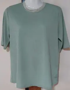 ミントグリーン 半袖Tシャツ ラウンドネック