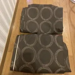 ニトリ　100x200 ダークブラウン 円形模様 ドレープカーテン