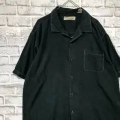 半袖シルクシャツ！アロハ　ブラックXLオーバーサイズ13