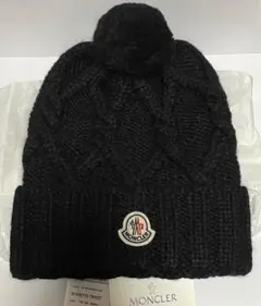 新品 タグ付きMONCLER モンクレール ニット帽 ニットキャップ ブラック
