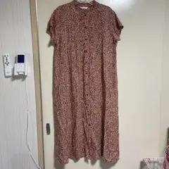 最終値下！小花柄レーヨンワンピース　濃い赤　sm2好きな方にも