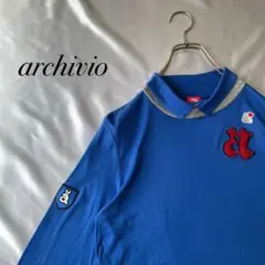 アルチビオ archivio インナー 襟付き ワッペン付 38 青 ロゴ 長袖
