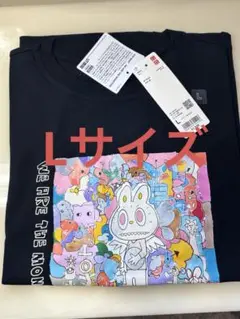ユニクロ　ラブブ　ポップマート Tシャツ　POP MART UT ブラック　L