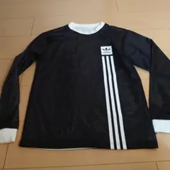 adidas メッシュ長袖シャツ 黒 リバーシブル